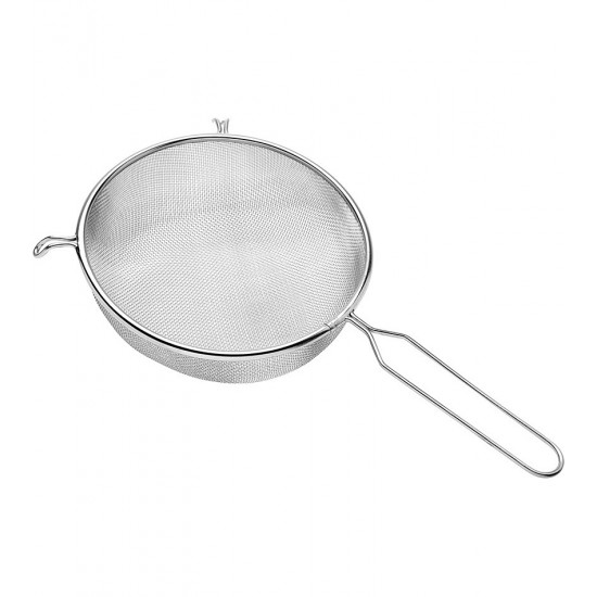 Peneira 18cm Diâmetro Por 32,5cm Comprimento Coar Polvilhar em Aço Inox
